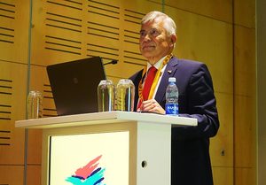Rainer Hermes (Mitglied des GSTT-Vorstandes und Aussteller) als Referent beim Kongress der INTERNATIONAL NO DIG SOUTH AFRICA 2018 in Kapstadt