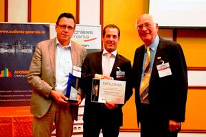 Gewinner des TRENCHLESS ROMANIA AWARDS LMR Drilling GmbH and Habau PPS Pipeline Systems für Outstanding HDD Project